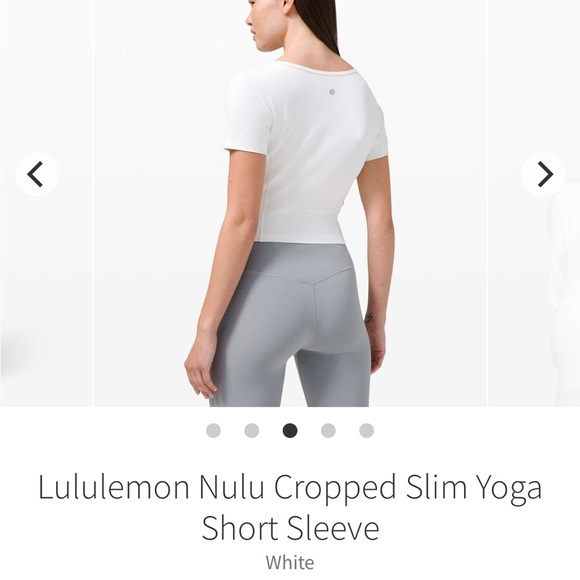 lululemon nulu cropped slim yoga short sleeve - white size 4 crop top - Picture 2 of 10